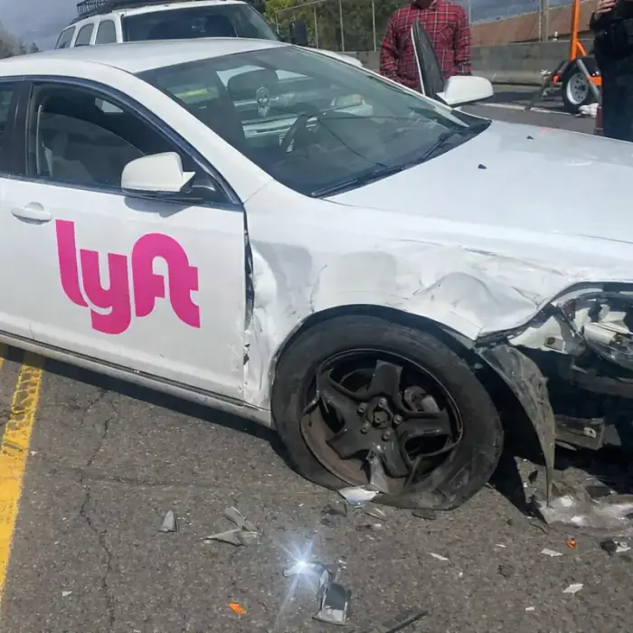 Rideshare accident scene