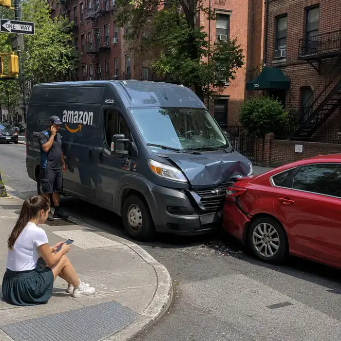 Truck accident involving a delivery vehicle